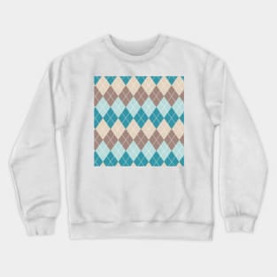 Vintage Argyle Blue Tartan Pattern Crewneck Sweatshirt